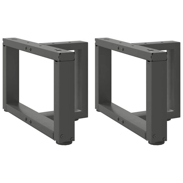 vidaXL Salongbordben T-formet 2 stk antrasitt 50x25x(30-31) cm st&aring;l