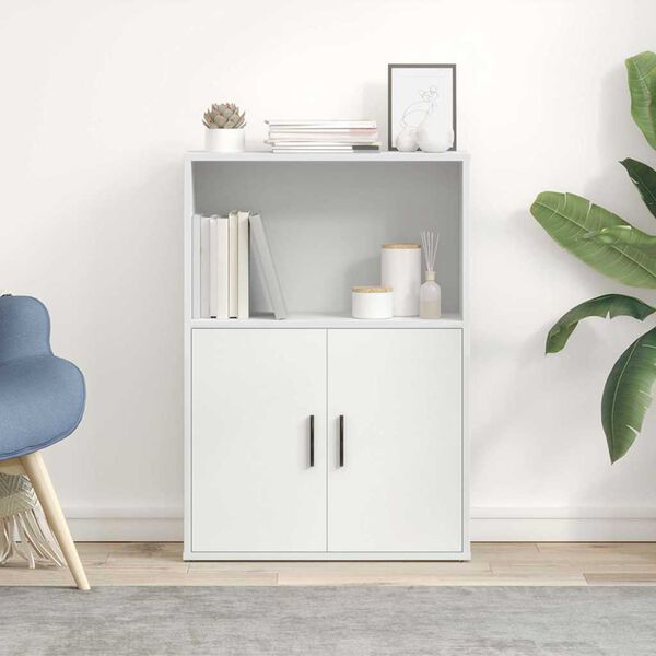 vidaXL Bokhylle hvit 60x24x85 cm konstruert tre