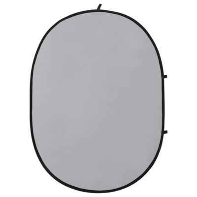 vidaXL 2-i-1 Studiobakgrunn oval svart og grå 200x150 cm