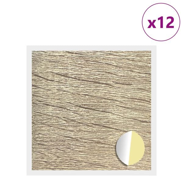 vidaXL Klebende skrue deksel 12 pcs Sonoma eik &Oslash; 20 x 0,5 mm