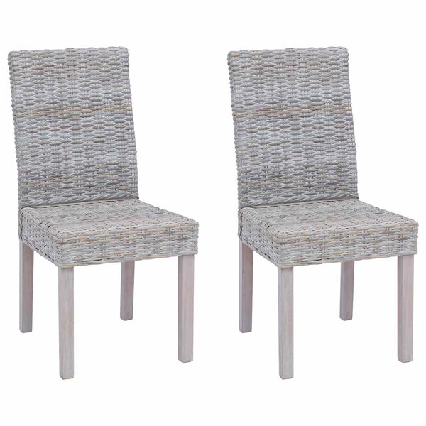 vidaXL Spisestuestol 2 pcs Hvitvask 45 x 54 x 93 cm Massiv Mahogni Tre