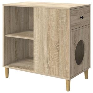 vidaXL Katt Hus Sonoma 72 x 42,5 x 70 cm Konstruert tre
