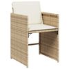 vidaXL Hage Spisegruppe med pute 5 pcs Beige polyrotting