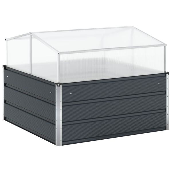 vidaXL Plantekassed Antrasitt 100 x 100 x 77 cm Galvanisert St&aring;l