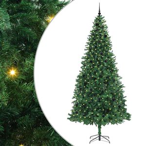 vidaXL Kunstig juletre med 300 LED gr&oslash;nn 300 cm PVC og Metall og Plast