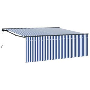 vidaXL Uttrekkbar markise Bl&aring; og hvit 400 &times; 300 cm