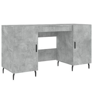 vidaXL Skrivebord betonggr&aring; 140x50x75 cm konstruert tre