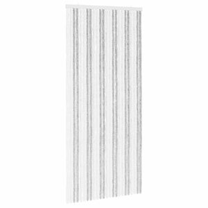 vidaXL Insektgardin Chenille Lys Gr&aring; og Hvit 100 x 220 cm 100% PP
