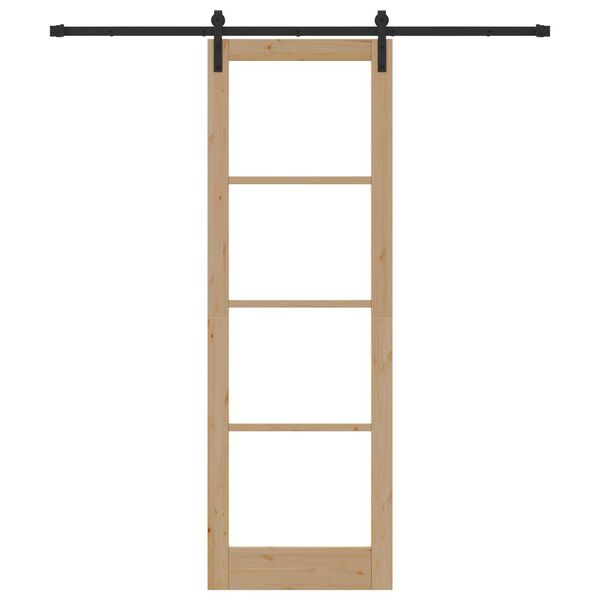 vidaXL Skyved&oslash;r ORKDAL Naturlig 78 x 232 cm Massivt furutre og glass