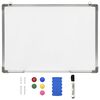 vidaXL Magnetisk t&oslash;rr-viskbar tavle hvit 70x50 cm st&aring;l
