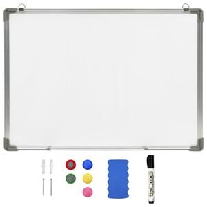 vidaXL Magnetisk t&oslash;rr-viskbar tavle hvit 70x50 cm st&aring;l