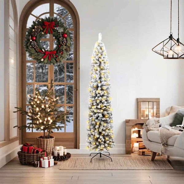 vidaXL Kunstig juletre med 300 LED gr&oslash;nn 180 cm PVC og st&aring;l og plast