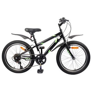 vidaXL Barnesykkel 20 Tommer 6-Speed for 6-11 &aring;r gammel Svart