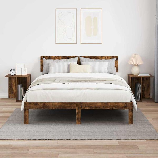 vidaXL Avlastningsbord 2 pcs R&oslash;kt eik 37 x 32 x 40 cm Konstruert tre