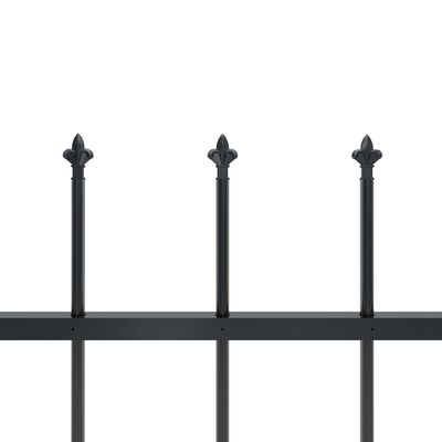 vidaXL Hagegjerde med spydtopp stål 5,1x1,5 m svart