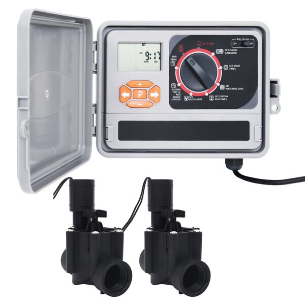 vidaXL Hagevanningsregulator med 4 magnetventiler