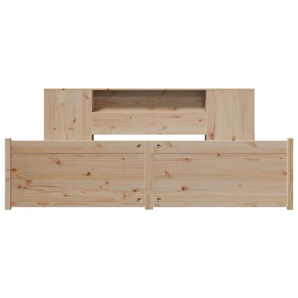 vidaXL Seng med bokhylle uten madrass 180x200 cm heltre furu