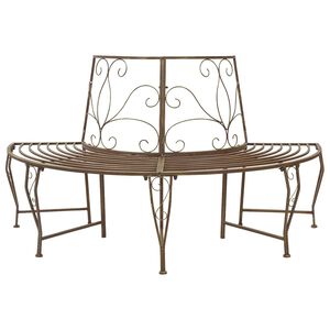 vidaXL Trebens 4-Antall seter 160 x 80 x 89 cm St&aring;l Antikk Brun
