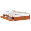 vidaXL Sengestamme med skuff Vokset Brun 160 x 200 cm Massiv furu