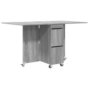 vidaXL Spisebord 140 x 80 x 77 cm Konstruert tre Gr&aring; Sonoma
