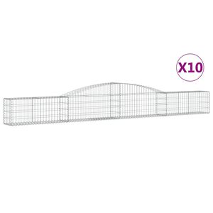 vidaXL Gabionkurver buede 10 stk 400x30x40/60 cm galvanisert jern