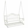 vidaXL Svingbenk St&aring;l 115 x 61 x 63 cm Antikk hvit