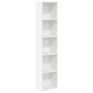 vidaXL Bokhylle hvit 40x30x189 cm konstruert tre