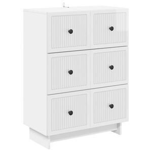 vidaXL Skuffeskap H&oslash;gglans hvit 66 x 34,5 x 90 cm Konstruert tre