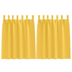 vidaXL M&oslash;rkleggende Gardiner med Ringer 2 stk. Sennepsgul 140 x 140 cm