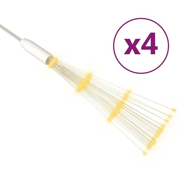 vidaXL Utend&oslash;rs julelys kinaputter 4 stk varmhvit 20 cm 560 lysdioder