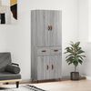 vidaXL Highboard gr&aring; sonoma 69,5x34x180 cm konstruert tre
