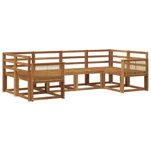 vidaXL Utend&oslash;rs sofa-sett 6 pcs Naturlig Solid akasietre