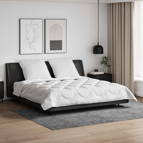 vidaXL Allsesong dyne med pute 3 pcs Hvit Mikrofiber