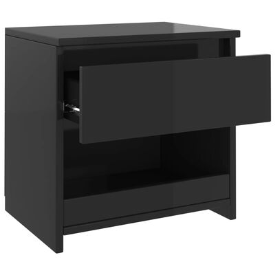 vidaXL Nattbord høyglans svart 40x30x39 cm sponplate