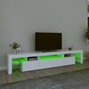 vidaXL TV-benk med LED-lys hvit 215x36,5x40 cm