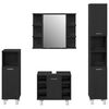 vidaXL Baderomsinnredningssett med d&oslash;r 4 pcs Svart 30 x 30 x 179,5 cm