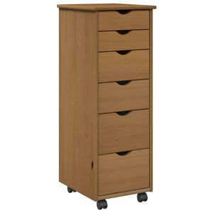 vidaXL Rullende skap 34 x 39 x 93,5 cm Massiv furu Honning brun