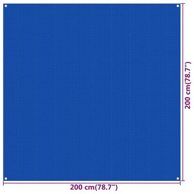 vidaXL Teltteppe 200x200 cm blå HDPE