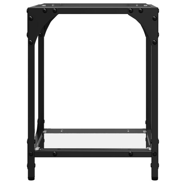 vidaXL Sofabord med gjennomsiktig glassplate 30x30x40 cm st&aring;l