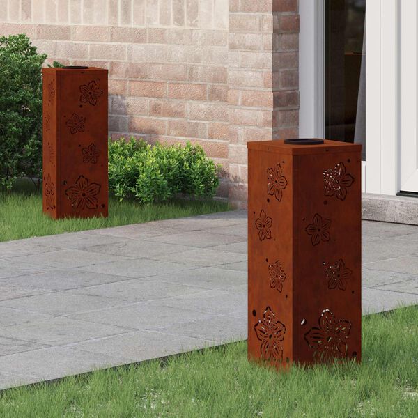 vidaXL Solenergi LED stibelys 2 pcs Corten St&aring;l Corten St&aring;l