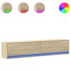 vidaXL Vegghengt TV-benk med LED sonoma eik 180x31x38 cm