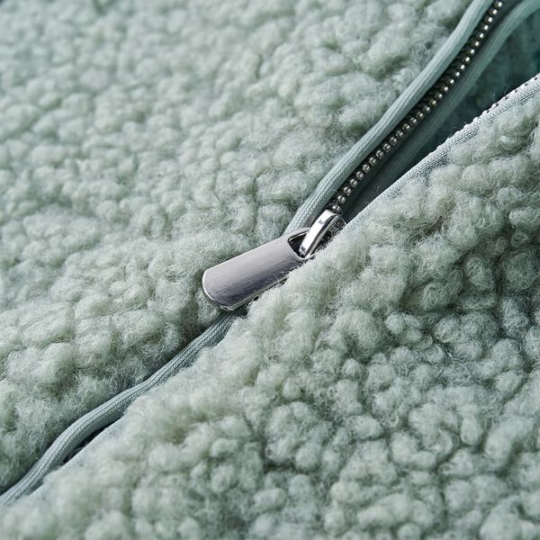 Hettejakke for barn bamse i fuskepels myntegr&oslash;nn 116