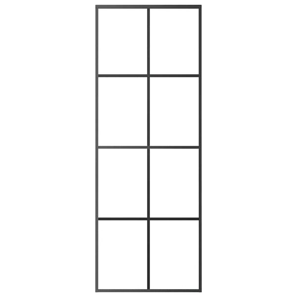 vidaXL Skyved&oslash;r aluminium og ESG-glass 76x205 cm svart