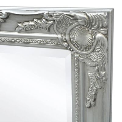 vidaXL Vegg Speil Barokk Stil 120x60 cm Sølv
