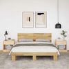 vidaXL Sengeramme med sengegavl uten madrass 160x200 cm Heltre Eik