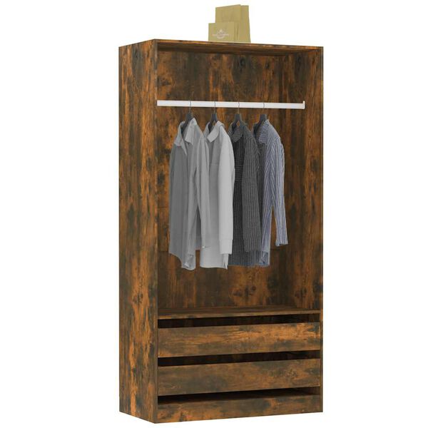 vidaXL Garderobe r&oslash;kt eik 100x50x200 cm konstruert tre