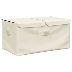 vidaXL Oppbevaringsboks stoff 50x30x25 cm kremhvit