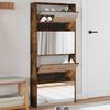 vidaXL Skoskap med speil 4 lag r&oslash;kt eik 63x17x134 cm