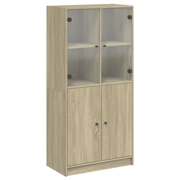 vidaXL Highboard med dører sonoma eik 68x37x142 cm konstruert tre