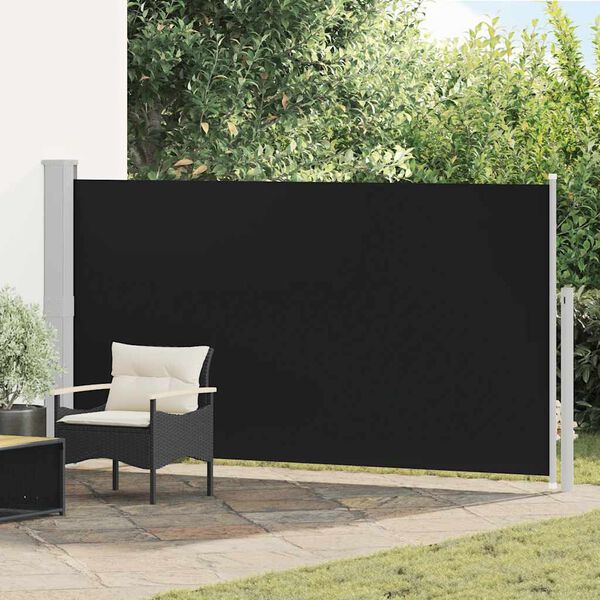 vidaXL Uttrekkbar sidemarkise 160x300 cm svart